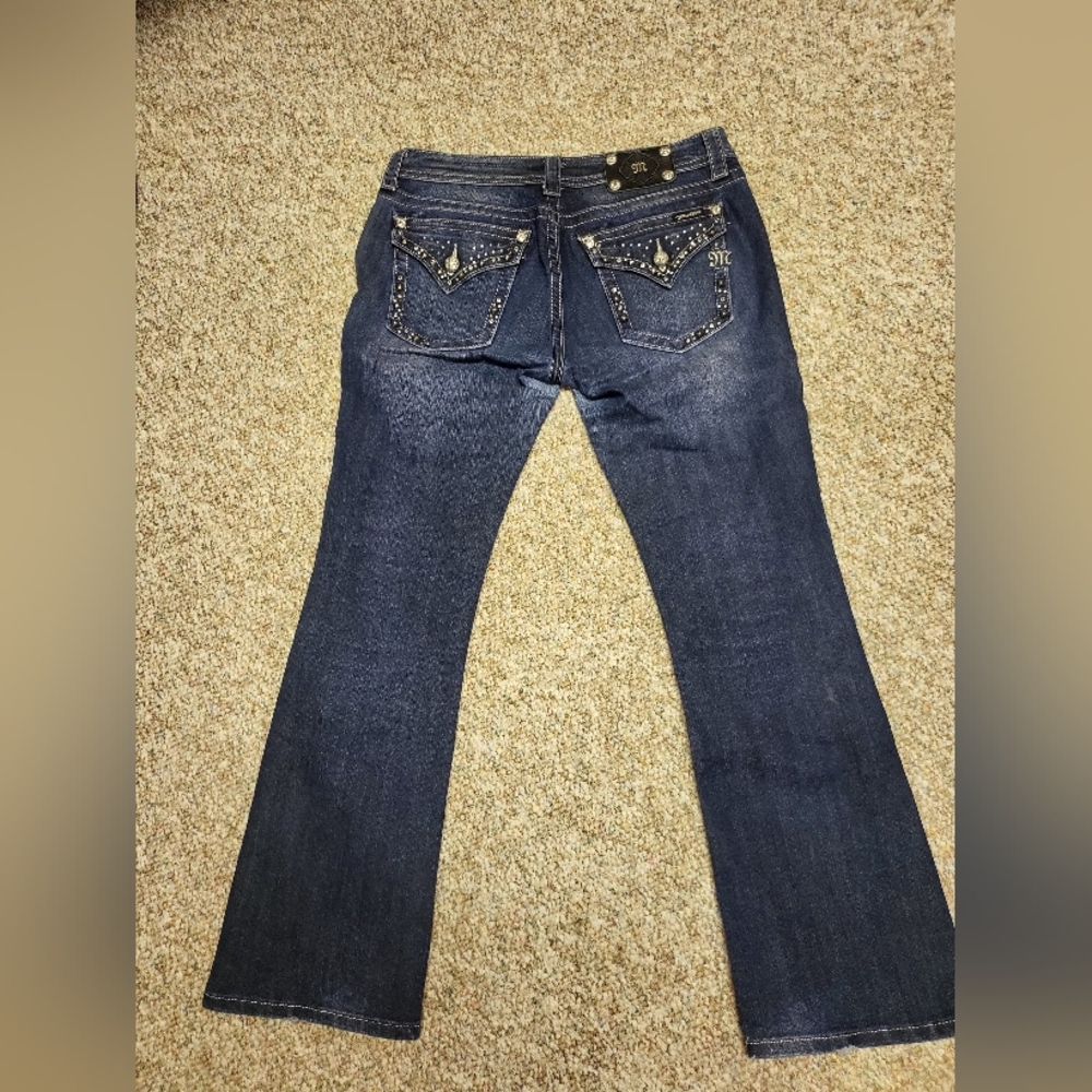 New Miss Me Bootcut denim Jeans Bling Pockets Size 30 NWOT - Picture 10 of 17
